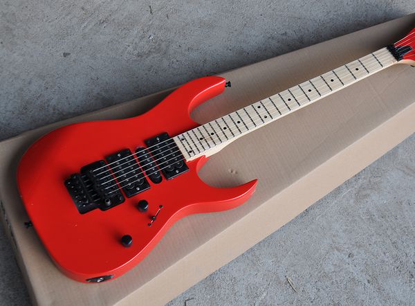 wholesale red electric guitar with reverse headstock,double rock,black hardware,black dots frets inlay,hsh pickups0521
wholesale red electric guitar with reverse headstock,double rock,black hardware,black dots frets inlay,hsh pickups0521