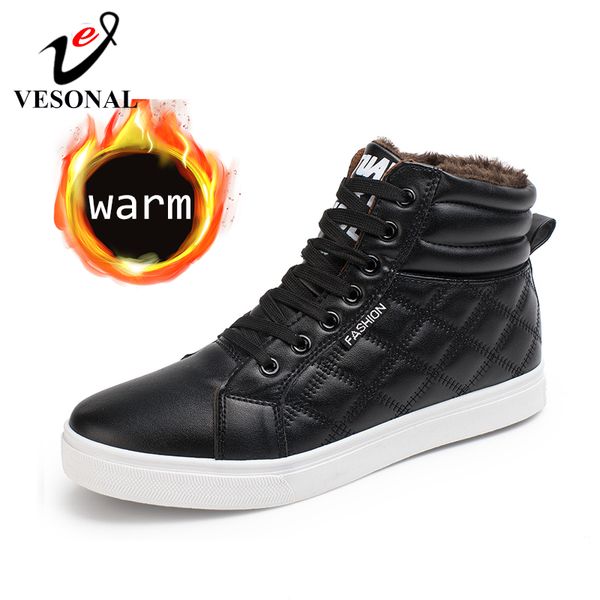 vesonal 2019 fashion leather ankle men boots snow shoes fur plush classic winter warm male casual boot sneakers footwear, Black
vesonal 2019 fashion leather ankle men boots snow shoes fur plush classic winter warm male casual boot sneakers footwear, Black
