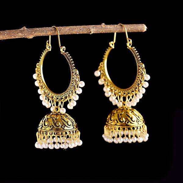2020 luxury jewelry fashion rhinestone pearl tassel boho gypsy antique ethnic gold big round dangle earrings for women, Silver
2020 luxury jewelry fashion rhinestone pearl tassel boho gypsy antique ethnic gold big round dangle earrings for women, Silver