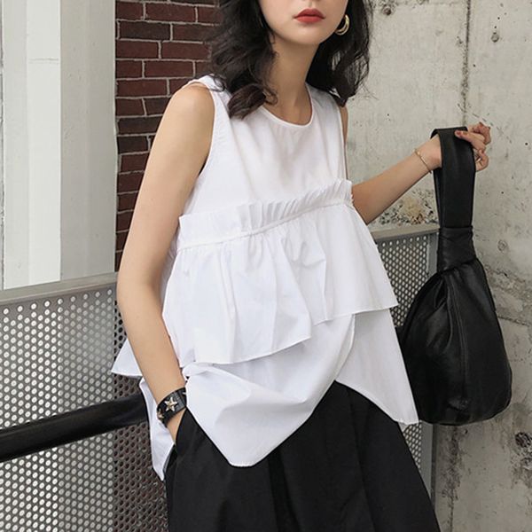 2019 spring and summer sweet white shirts lotus leaf loose dollshirt high waist irregular sleeveless vest tank ruffles
2019 spring and summer sweet white shirts lotus leaf loose dollshirt high waist irregular sleeveless vest tank ruffles