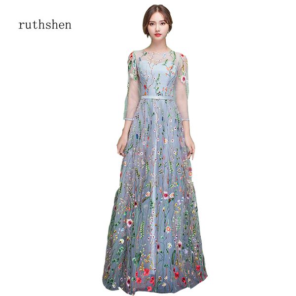 ruthshen black tulle embroidery long sleeves women slim formal prom dresses lace up a-line floor length party gown, White;black
ruthshen black tulle embroidery long sleeves women slim formal prom dresses lace up a-line floor length party gown, White;black