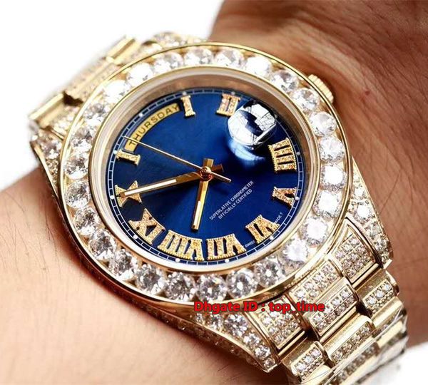 6 style vintage 45mm 18k gold full diamonds day-date automatic mens watch sapphire blue dial 18k gold diamonds bracelet gents watches, Slivery;brown
6 style vintage 45mm 18k gold full diamonds day-date automatic mens watch sapphire blue dial 18k gold diamonds bracelet gents watches, Slivery;brown