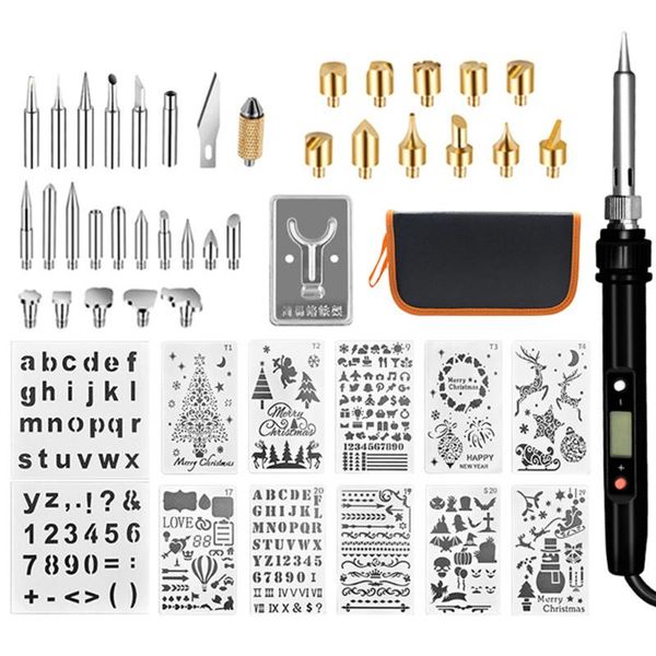 48pcs/set 60w electric soldering iron kit wood burning pen iron carving pyrography tool diy welding tools ali88
48pcs/set 60w electric soldering iron kit wood burning pen iron carving pyrography tool diy welding tools ali88