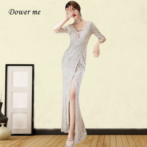 mermaid slit evening dress 064 v-neck half sleeve women party dresses silver sequined women party dresses floor-length gowns, White;black
mermaid slit evening dress 064 v-neck half sleeve women party dresses silver sequined women party dresses floor-length gowns, White;black