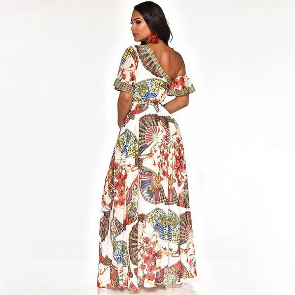womens boho maxi dress fashion ladies casual one shoulder floral holiday summer beach evening party long sundress, Black;gray
womens boho maxi dress fashion ladies casual one shoulder floral holiday summer beach evening party long sundress, Black;gray