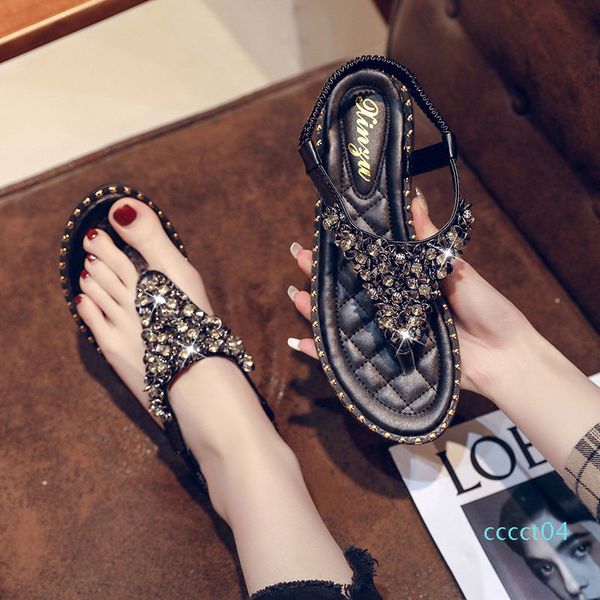 women summer beach t-strap flat sandals crystal with rhinestone flip flops fashion sparkle herringbone banquet bride sandals 4ct, Black
women summer beach t-strap flat sandals crystal with rhinestone flip flops fashion sparkle herringbone banquet bride sandals 4ct, Black