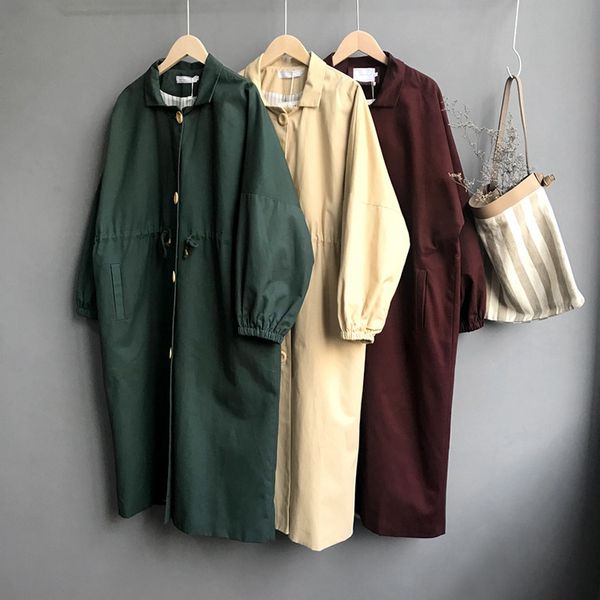 autumn elegant women long coat solid full sleeve lace up single breasted loose trenchcoat khaki red vintage casual outerwear, Tan;black
autumn elegant women long coat solid full sleeve lace up single breasted loose trenchcoat khaki red vintage casual outerwear, Tan;black
