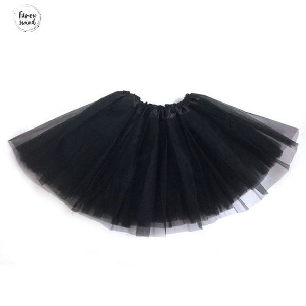 snowshine4 5003 юбка мода хлопок черный зеленый фиолетовый розовый белый pretty girl эластичный эластичный тюль 3 пачка взрослых layer, Black