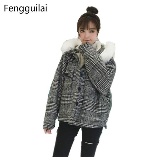 2019 winter fleece woolen coat women fashion new cotton jacket big hair collar lattice women short casual coat, Black
2019 winter fleece woolen coat women fashion new cotton jacket big hair collar lattice women short casual coat, Black