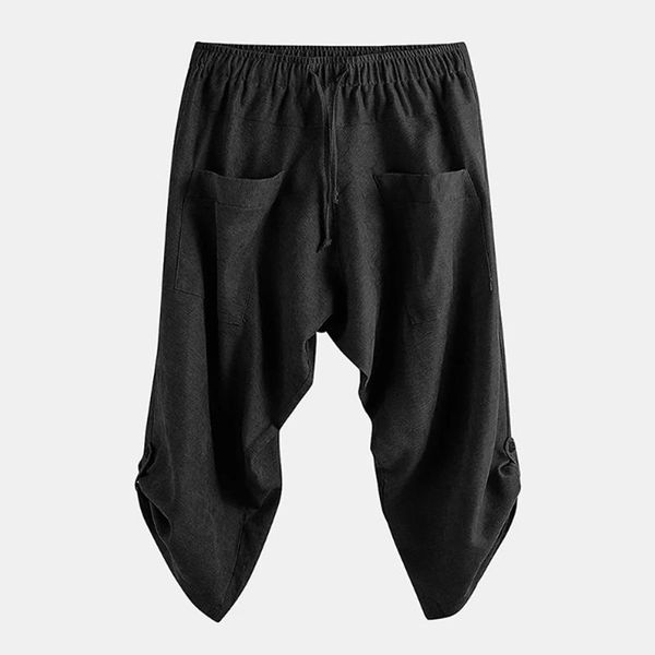 men's pants casual loose harem pants baggy pocket breathable drawstring trousers solid color hip rip streetwear summer male, Black
men's pants casual loose harem pants baggy pocket breathable drawstring trousers solid color hip rip streetwear summer male, Black