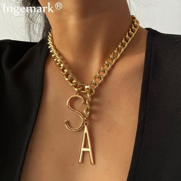 punk s a letter pendant choker necklace steampunk men street art metal chunky thick chain necklace women jewelry, Silver
punk s a letter pendant choker necklace steampunk men street art metal chunky thick chain necklace women jewelry, Silver