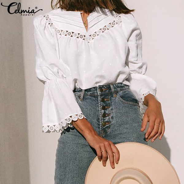 plus size summer 2019 celmia women hollow lace patchwork blouses casual shirts solid office white blusas femininas 5xl
plus size summer 2019 celmia women hollow lace patchwork blouses casual shirts solid office white blusas femininas 5xl