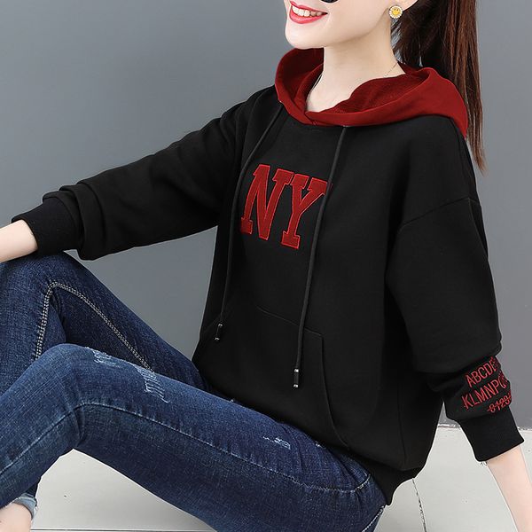 sweater wholesale new korean version of loose hooded 2020 spring sweater women's common thin spring pullover ins, Black
sweater wholesale new korean version of loose hooded 2020 spring sweater women's common thin spring pullover ins, Black