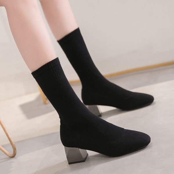 stretch sock boots women knitting ankle boots brand designer round toe block low heels shoes woman zapatos de mujer p380, Black
stretch sock boots women knitting ankle boots brand designer round toe block low heels shoes woman zapatos de mujer p380, Black