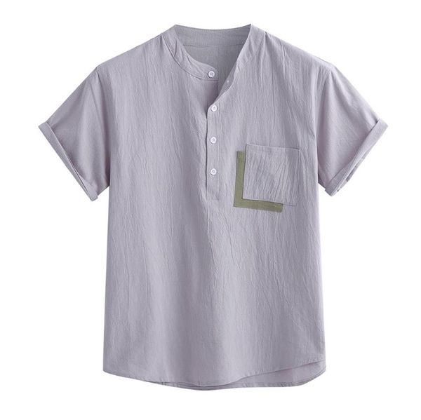 men's casual shirts klv blouse polyester shirt fashion short sleeve solid button down summer linen cotton, White;black
men's casual shirts klv blouse polyester shirt fashion short sleeve solid button down summer linen cotton, White;black