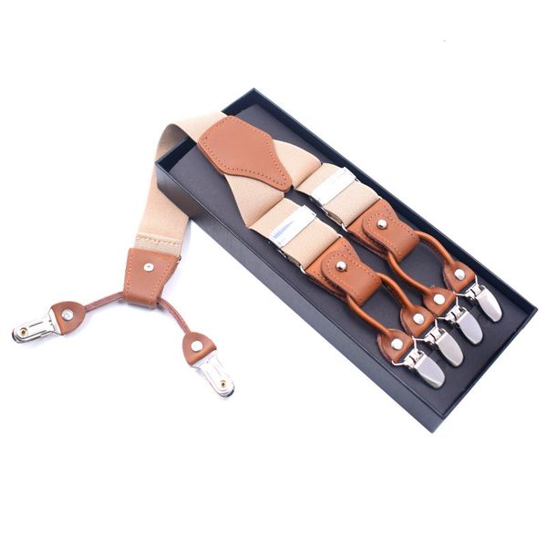 2019 new personality casual temperament men 6 clip strap elastic layer leather adjustable y-shaped cross hang belt, Black;white
2019 new personality casual temperament men 6 clip strap elastic layer leather adjustable y-shaped cross hang belt, Black;white