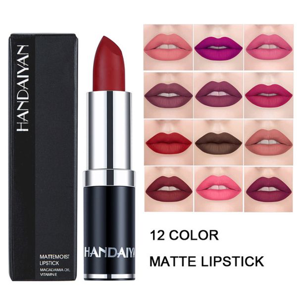 handaiyan lip stick lasting pigment metallic nude matte 12 colors matte waterproof matte lipsticks cosmetic easy to wear ouc067
handaiyan lip stick lasting pigment metallic nude matte 12 colors matte waterproof matte lipsticks cosmetic easy to wear ouc067