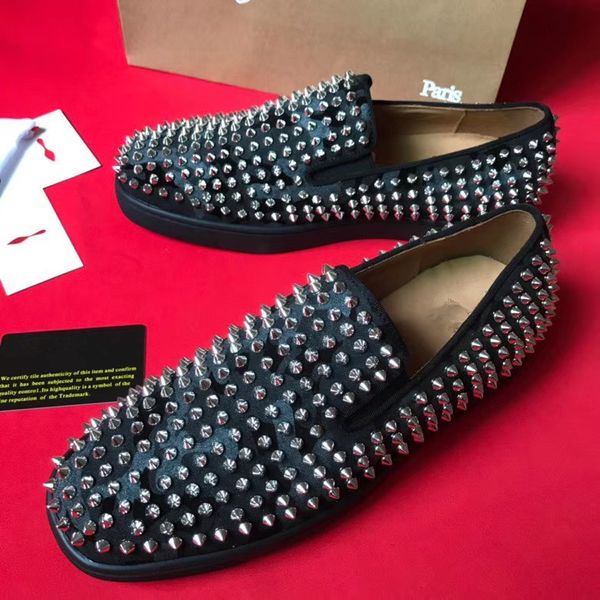 ultra-comfortable spikes roller boat genuine leather slip on sneaker red bottom shoes women,men outdoor casual walking, Black
ultra-comfortable spikes roller boat genuine leather slip on sneaker red bottom shoes women,men outdoor casual walking, Black