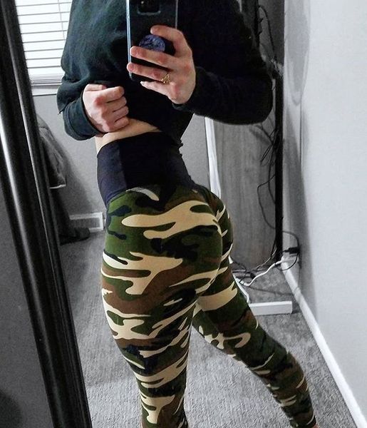 women clothes camouflage high waist pants sports athletic yoga pencil pants, Black;white
women clothes camouflage high waist pants sports athletic yoga pencil pants, Black;white