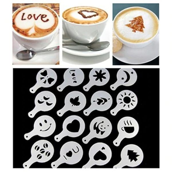 creative plastic garland coffee printing mold stencils 16pcs - white
creative plastic garland coffee printing mold stencils 16pcs - white