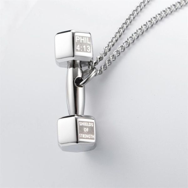 stainless steel fitness dumbbell barbell pendant necklace women accesories couple weightlifting bodybuilding necklace for men, Silver
stainless steel fitness dumbbell barbell pendant necklace women accesories couple weightlifting bodybuilding necklace for men, Silver