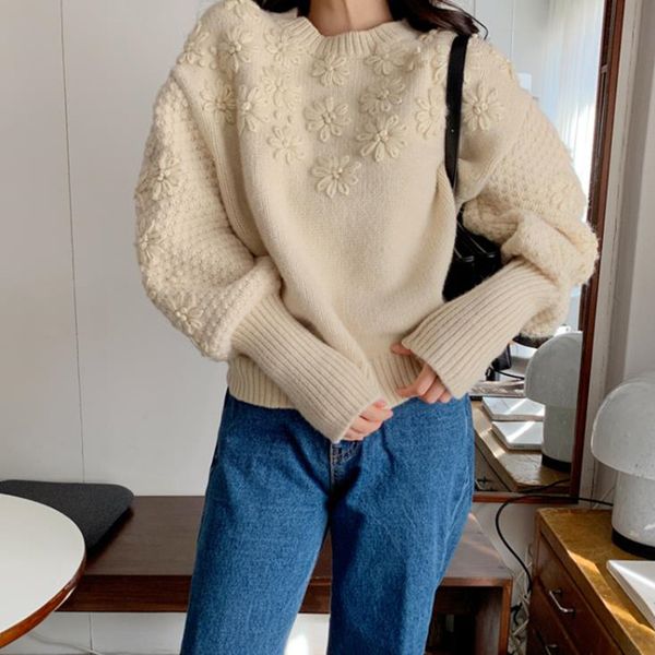 alien kitty fashion loose knit jumper lantern sleeve knitted sweater women vintage thick soft embroidery flower pullovers coat, White;black
alien kitty fashion loose knit jumper lantern sleeve knitted sweater women vintage thick soft embroidery flower pullovers coat, White;black