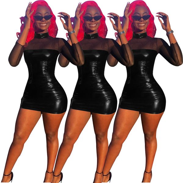 прозрачная сетка срощенной sexy кожа pu платье с длинным рукавом женщин тощий мини платья клуб водолазка черный пакет хип платье nz19.11-586, White;black
прозрачная сетка срощенной sexy кожа pu платье с длинным рукавом женщин тощий мини платья клуб водолазка черный пакет хип платье nz19.11-586, White;black