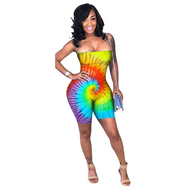 european and american womens cross-border supply nightclub multi-color tie-dyed rainbow strap backless jumpsuit, Black;white
european and american womens cross-border supply nightclub multi-color tie-dyed rainbow strap backless jumpsuit, Black;white