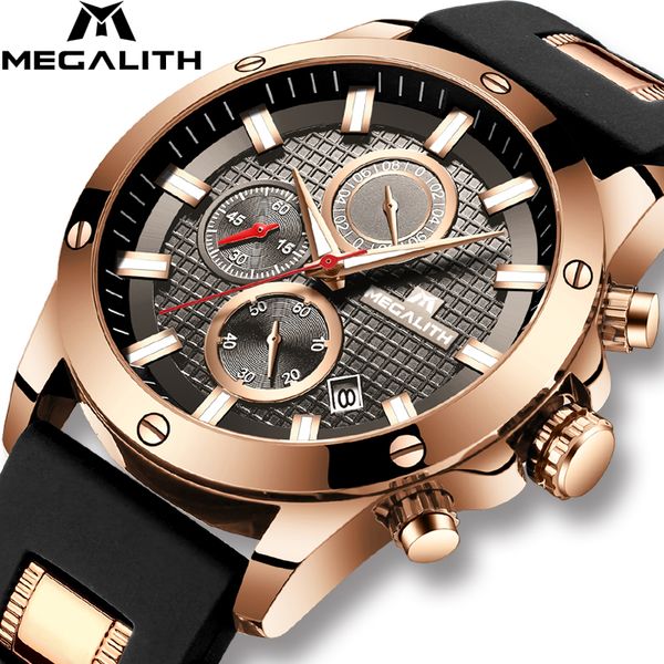 megalith luxury watches with chronograph date casual silicone strap sports quartz watch men luminous waterproof clock reloj, Slivery;brown
megalith luxury watches with chronograph date casual silicone strap sports quartz watch men luminous waterproof clock reloj, Slivery;brown
