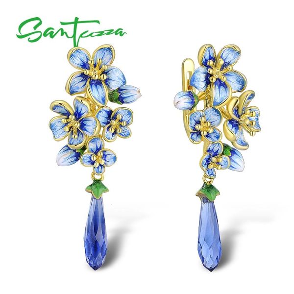 santuzza silver earrings for women 925 sterling silver gold color exquisite flowers drop earrings fine jewelry handmade enamel cj191201, Golden
santuzza silver earrings for women 925 sterling silver gold color exquisite flowers drop earrings fine jewelry handmade enamel cj191201, Golden