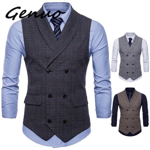 men's vests genuo 2021 brand suit vest men jacket sleeveless beige gray brown vintage tweed fashion spring autumn plus size waistcoat, Black;white
men's vests genuo 2021 brand suit vest men jacket sleeveless beige gray brown vintage tweed fashion spring autumn plus size waistcoat, Black;white