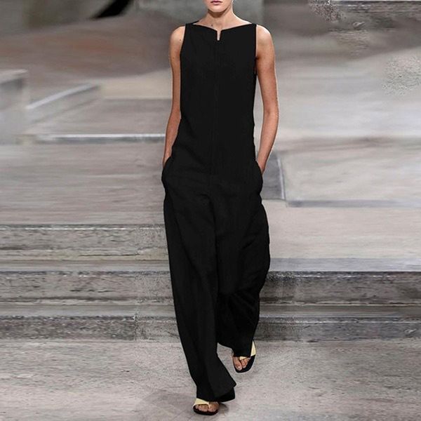 women's jumpsuits & rompers sleeveless wide leg jumpsuit romper white slash neck loose women 2021 summer streetwear overalls woman, Black;white
women's jumpsuits & rompers sleeveless wide leg jumpsuit romper white slash neck loose women 2021 summer streetwear overalls woman, Black;white