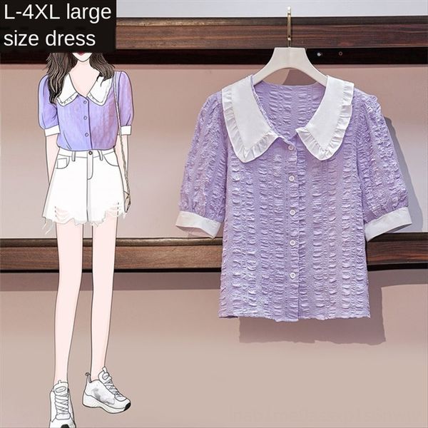 2020 summer women's slightly fat mm doll collar sweet t-shirt shirt xiaoqing new bubble sleeve t-shirt, White
2020 summer women's slightly fat mm doll collar sweet t-shirt shirt xiaoqing new bubble sleeve t-shirt, White