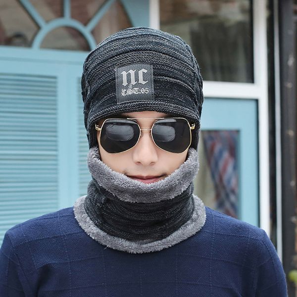 men winter knitted hat scarf set male plus velvet warm thick outdoor riding beanies scarves kit knit cap female, Blue;gray
men winter knitted hat scarf set male plus velvet warm thick outdoor riding beanies scarves kit knit cap female, Blue;gray