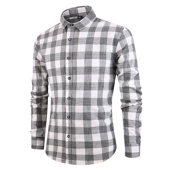 feitong 2019 shirts men fashion men's plaid long sleeve shirts/male lapel slim casual business shirts plus size camisa masculina, White;black
feitong 2019 shirts men fashion men's plaid long sleeve shirts/male lapel slim casual business shirts plus size camisa masculina, White;black