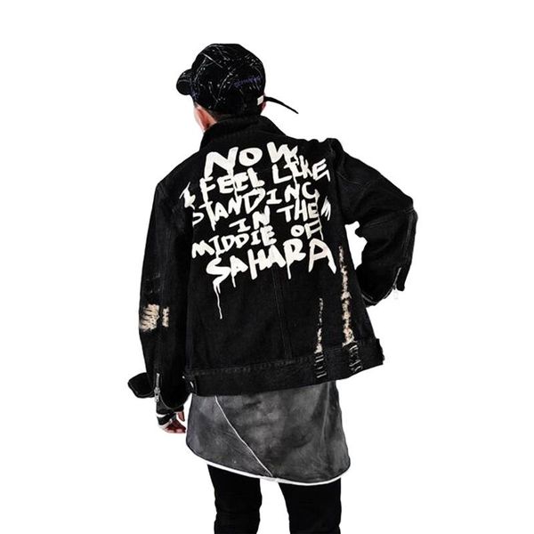 autumn men graffiti denim jackets hip hop punk youth man vintage frayed hole black motorcycle zippers cowboy jacket coat, Black;brown
autumn men graffiti denim jackets hip hop punk youth man vintage frayed hole black motorcycle zippers cowboy jacket coat, Black;brown
