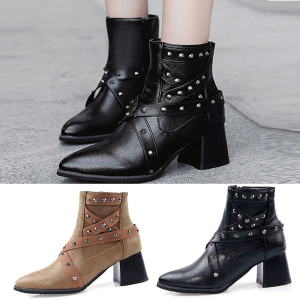 autumn winter leather women boots casual shoes women ankle boots square heel shoes platform casual short fashion boot, Black
autumn winter leather women boots casual shoes women ankle boots square heel shoes platform casual short fashion boot, Black