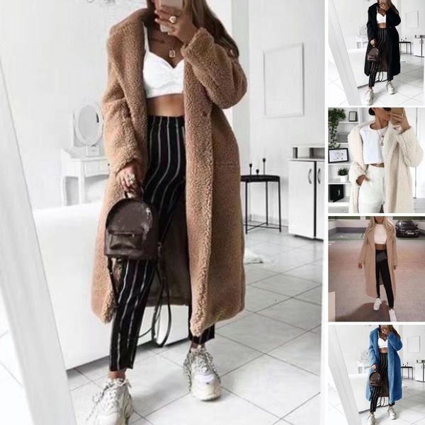 autumn winter women solid color lapel collar buttons long woolen coat outwear women korean winter long sleeve elegant, Black
autumn winter women solid color lapel collar buttons long woolen coat outwear women korean winter long sleeve elegant, Black