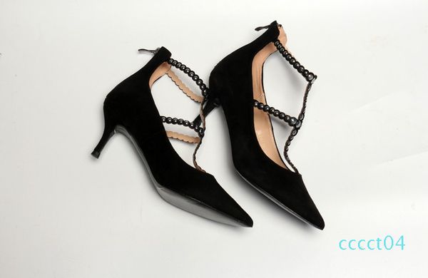 pointed high heels single rivets shallow mouth suede female banquet high heels shoes elegant female wedding shoes heel ct04, Black
pointed high heels single rivets shallow mouth suede female banquet high heels shoes elegant female wedding shoes heel ct04, Black