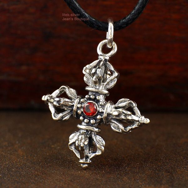 925 solid sterling silver tibetan buddhism vajra dorje charm pendant necklace men a2802
925 solid sterling silver tibetan buddhism vajra dorje charm pendant necklace men a2802