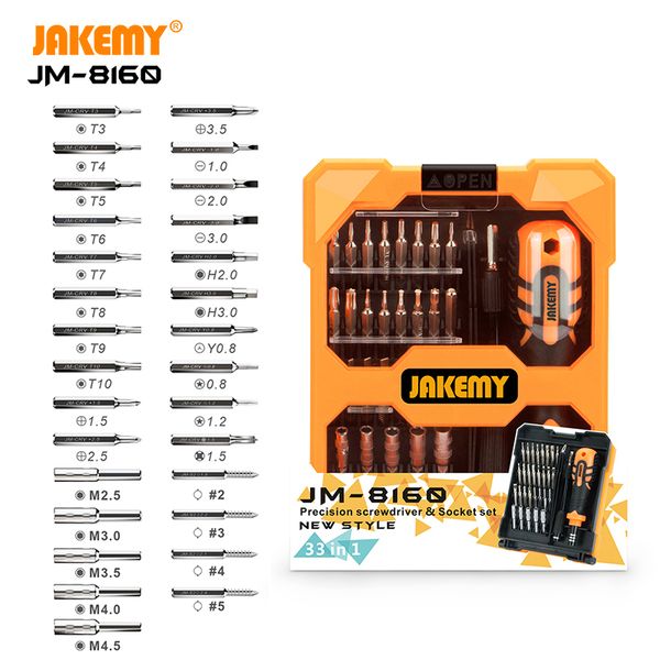 

jakemy jm-8160 33 in 1 multi-functional diy hand tool precision screwdriver with socket set for cellphone lapgame pad repair