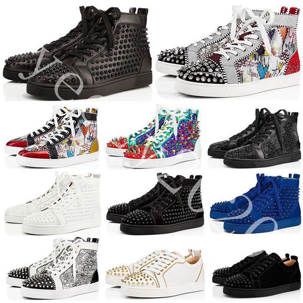 with box new designer shoes studded spikes fashion red suede leather mens womens flat bottoms luxury shoes party lovers sneakers size 36-46, Black
with box new designer shoes studded spikes fashion red suede leather mens womens flat bottoms luxury shoes party lovers sneakers size 36-46, Black