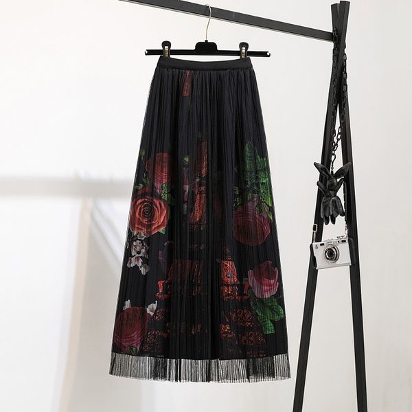2020 summer new midi skirt large size overskirt printed pattern tulle skirt women's skirts pleated casual plus size women, Black
2020 summer new midi skirt large size overskirt printed pattern tulle skirt women's skirts pleated casual plus size women, Black
