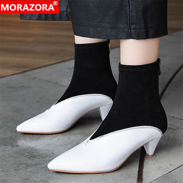 morazora 2020 new arrival autumn ankle boots women genuine leather pointed toe booties mixed colors dress party shoes woman, Black
morazora 2020 new arrival autumn ankle boots women genuine leather pointed toe booties mixed colors dress party shoes woman, Black