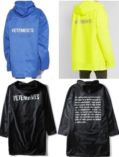 2019 west fashion vetements windbreaker waterproof raincoat jacket black, Tan;black
2019 west fashion vetements windbreaker waterproof raincoat jacket black, Tan;black