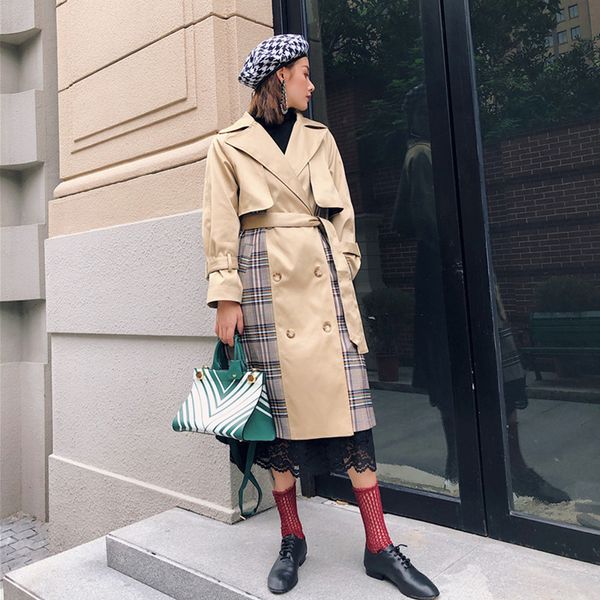 fashion women comfortable warm patchwork coat new arrival temperament vintage holiday outdoor trend lady trench, Tan;black
fashion women comfortable warm patchwork coat new arrival temperament vintage holiday outdoor trend lady trench, Tan;black