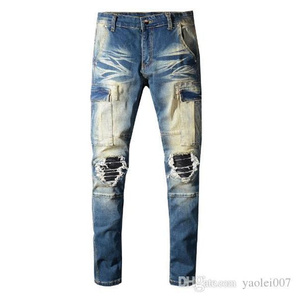 mens designer jeans fashion brand retro washing tooling multi-pocket mens jeans selling luxury designer denim trousers, Blue
mens designer jeans fashion brand retro washing tooling multi-pocket mens jeans selling luxury designer denim trousers, Blue