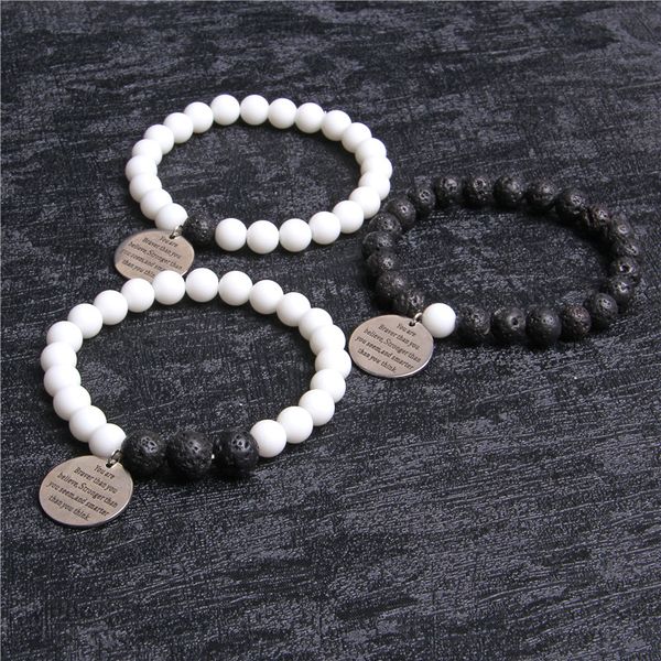 natural black volcanic lava stone alloy medal bracelet white onyx beads bracelets for women men yoga jewelry homme pulseras
natural black volcanic lava stone alloy medal bracelet white onyx beads bracelets for women men yoga jewelry homme pulseras