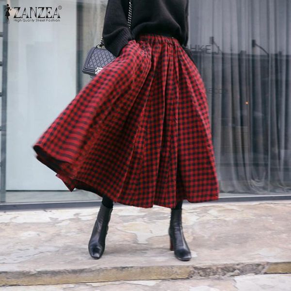 2020 summer midi pleated skirts zanzea casual swing sundress women vintage elastic waist plaid check party skirt female vestidos, Black
2020 summer midi pleated skirts zanzea casual swing sundress women vintage elastic waist plaid check party skirt female vestidos, Black
