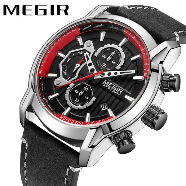 megir fashion casual quartz watch men auto date chronograph sports mens watches leather analog clock waterproof, Slivery;brown
megir fashion casual quartz watch men auto date chronograph sports mens watches leather analog clock waterproof, Slivery;brown